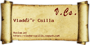Vladár Csilla névjegykártya